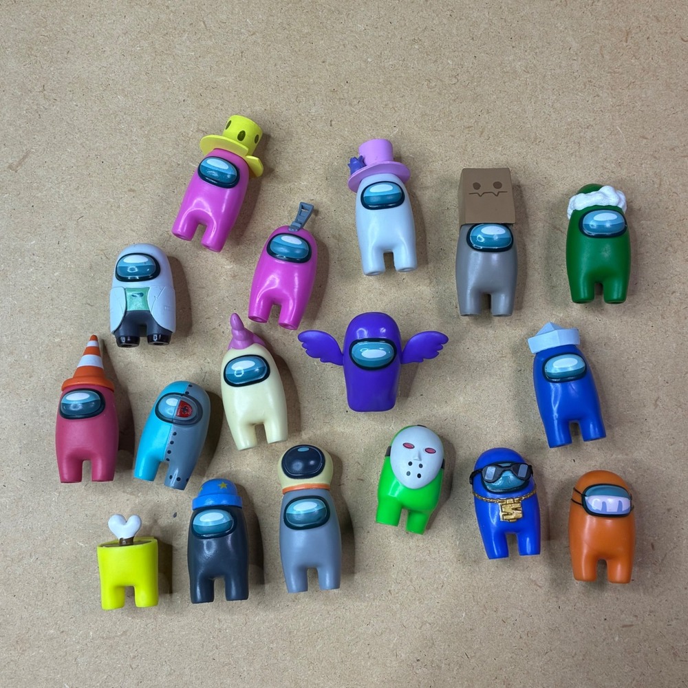 Among Us Mini Figure Lot 17 Crewmates Hats Accessories Impostor Toys
